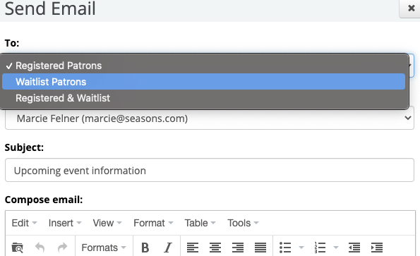 Email designated recipients