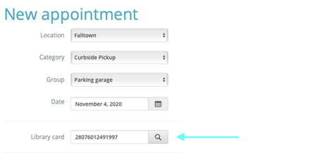 Library card lookup
