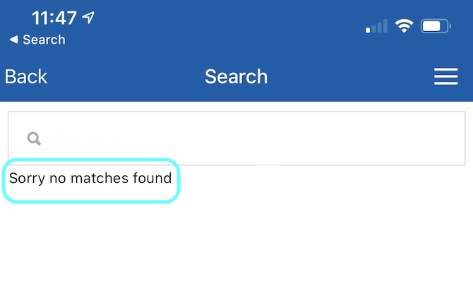 No matches found