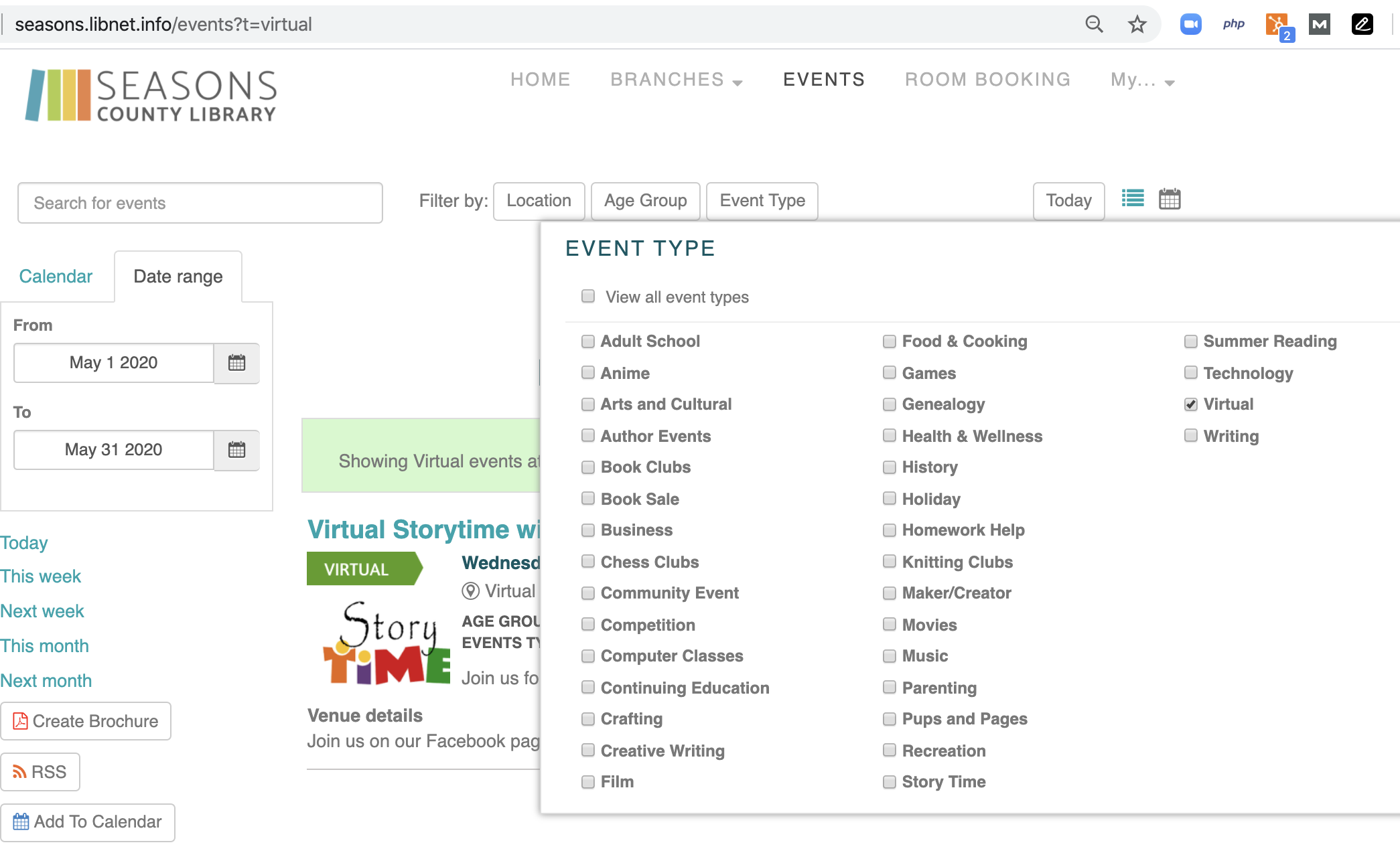 Virtual Storytime URL