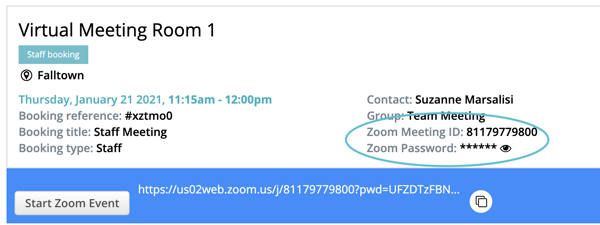 Reserve Zoom Details in Listing