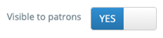 Visible to patrons toggle