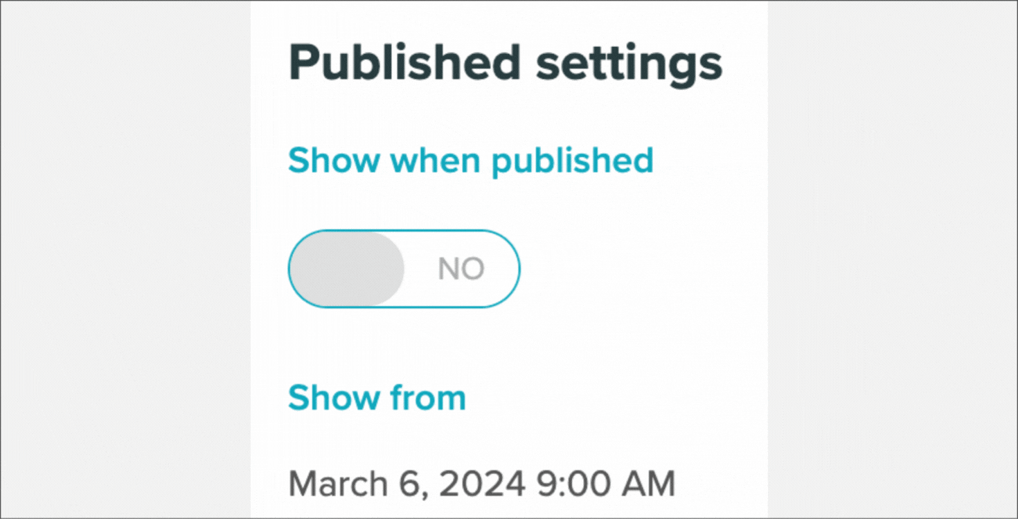 publish button