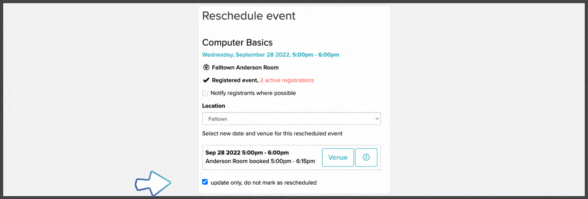 rescheduled event