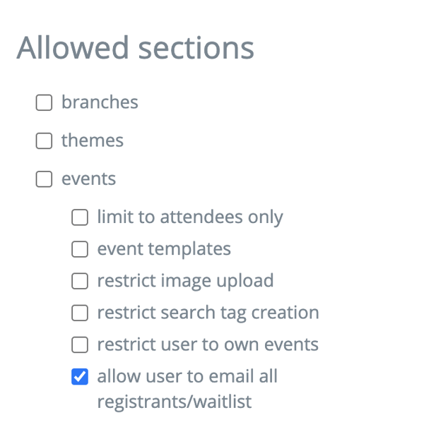 Email registrants